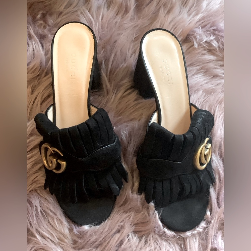 100% Authentic Gucci Marmont GG Logo Size 37 Black